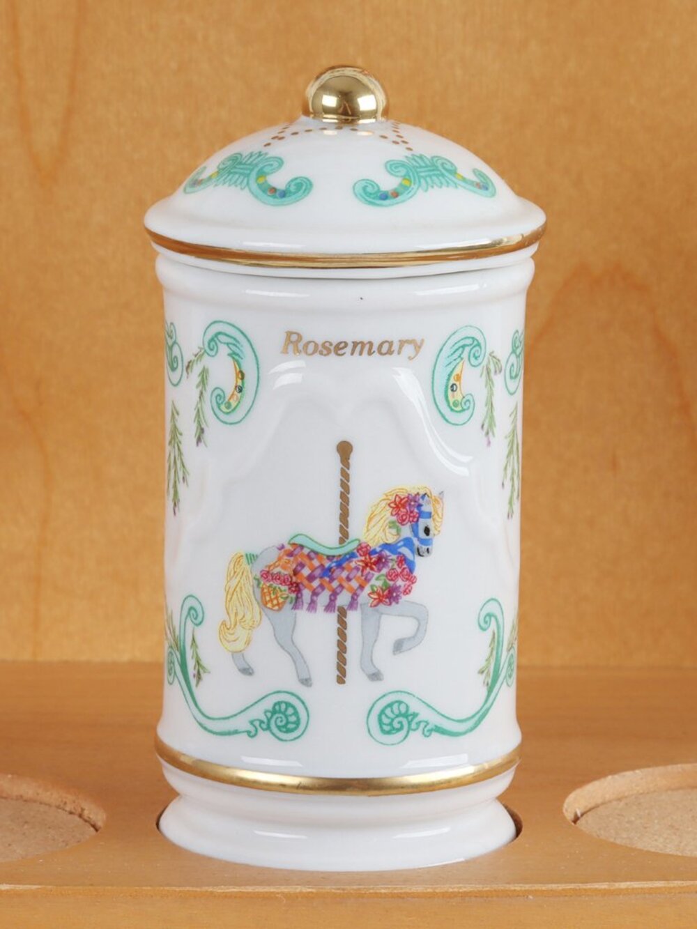 Vintage LENOX Rosemary Spice Jar & Lid - The Spice Carousel Collection